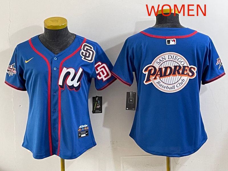 Women 2025 San Diego Padres Blank Blue All star Nike MLB Jersey style 06->youth mlb jersey->Youth Jersey
